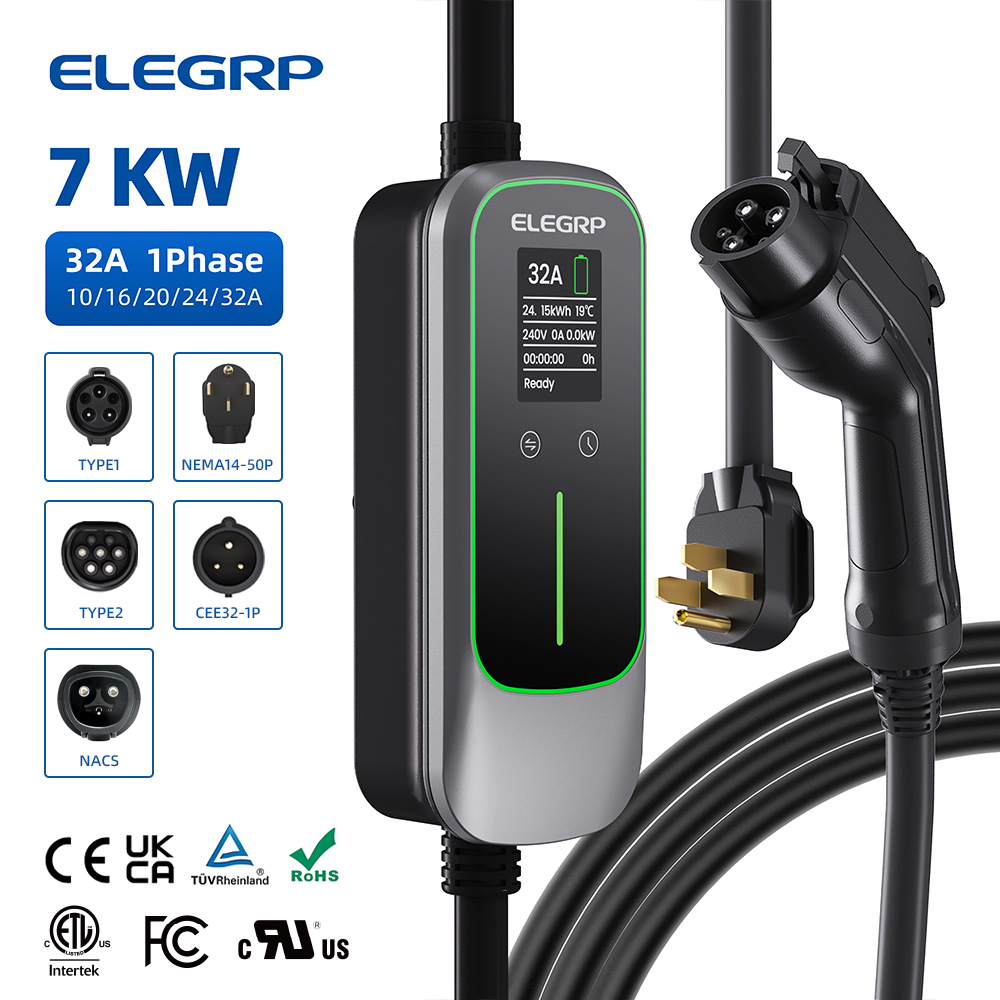 ELEGRP 32 Amp Portable Electri - đánh giá và giá Home Ev Charger
